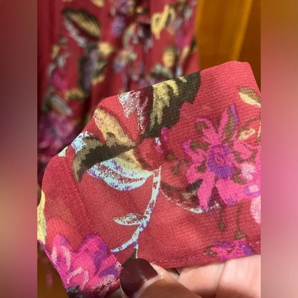 Wayf Floral Tie Front Long Sleeve Blouse / Cardigan - Picture 7 of 13